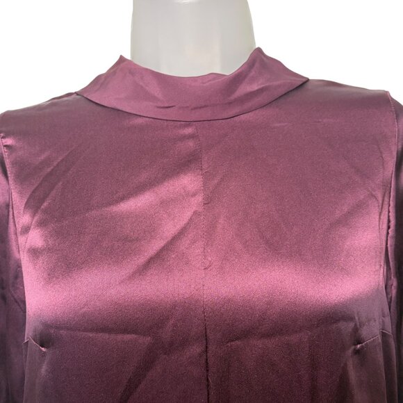 Inclán Studio Houston Silk Shift Dress Size 2 Eggplant Purple NWT $330 Sample - Picture 4 of 7